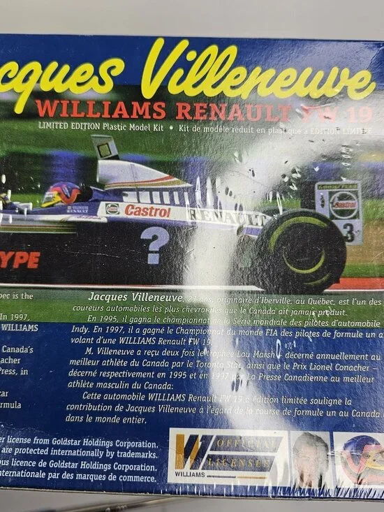 SEALED Revell Monogram Jacques Villeneuve Williams Renault FW19 1/24 Model Kit - Picture 13 of 13